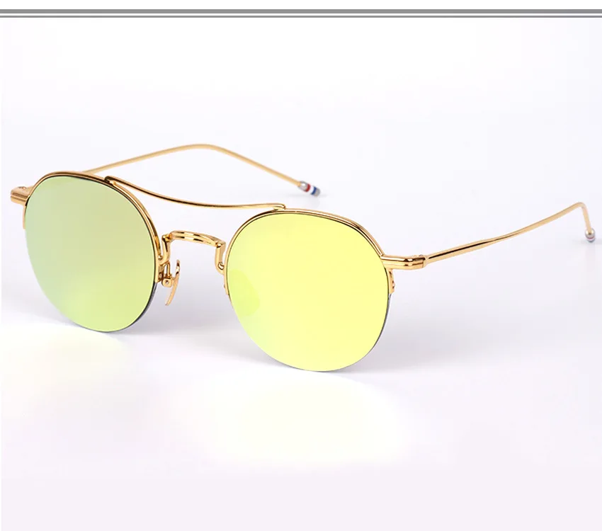 Круглые Солнцезащитные очки для мужчин и женщин солнцезащитные бренда THAM в стиле