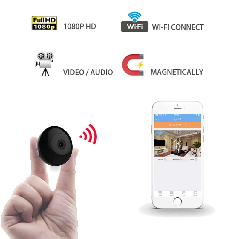 Wifi мини камера беспроводная 1080P ночное видение видеокамера микро Домашняя
