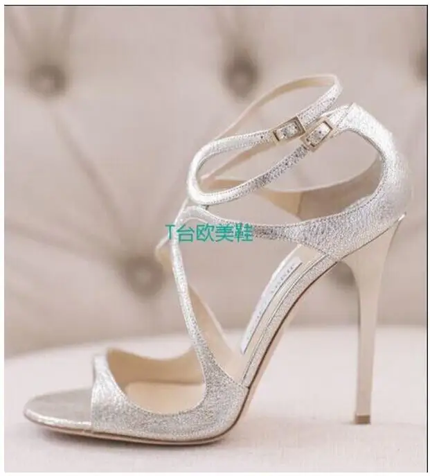 

Solid Peep Toe Women Sandals Classic Ladies High Heels Party Wedding Shoes Ankle Double Buckles Gladiator Stiletto Women Pumps