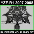 Литье под давлением обтекатель комплект для YAMAHA R1 2007 2008 YZF-R1 07 08 матовый и глянцевый черный Обтекатели CF24
