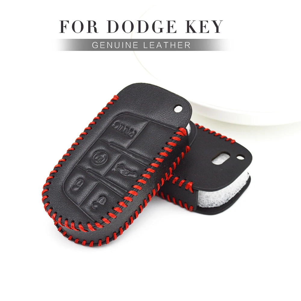 Чехол для автомобильного ключа из натуральной кожи Dodge Challenger Journey Caliber Ram 1500 Caravan