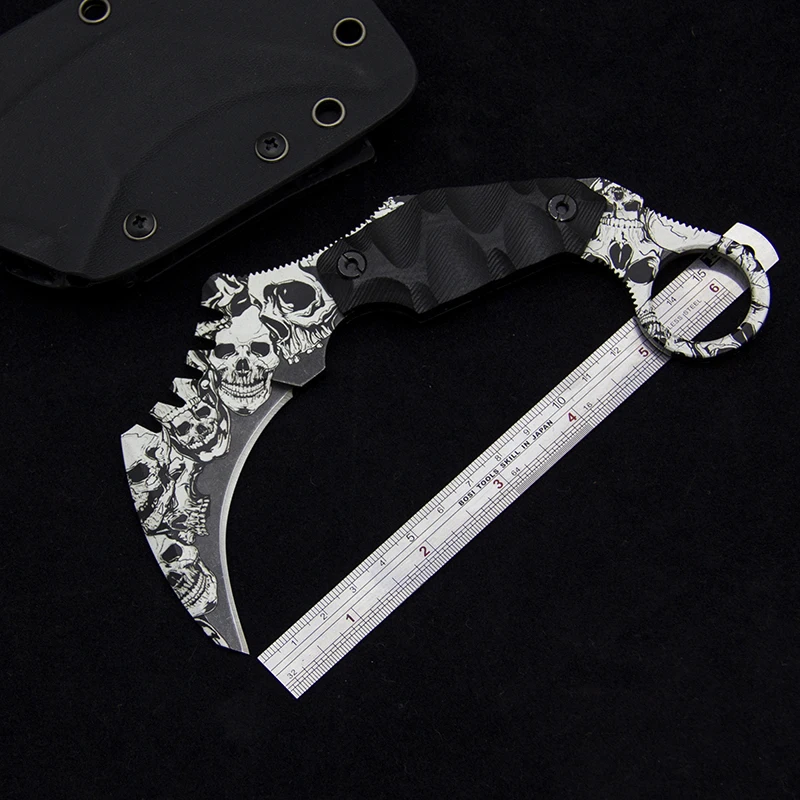 CS GO один Karambit Ножи Полный Тан AUS-8 Сталь джунгли выживания ножи кемпинг