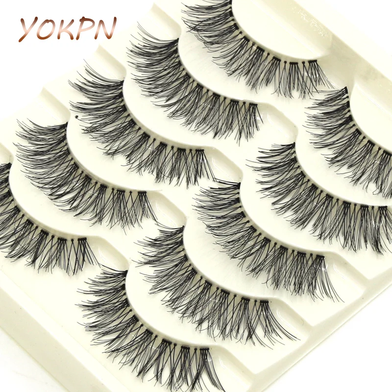 

YOKPN Makeup False Eyelashes End Of Eye Elongated Cross False Eyelashes Natural-looking Thick False Eyelashes
