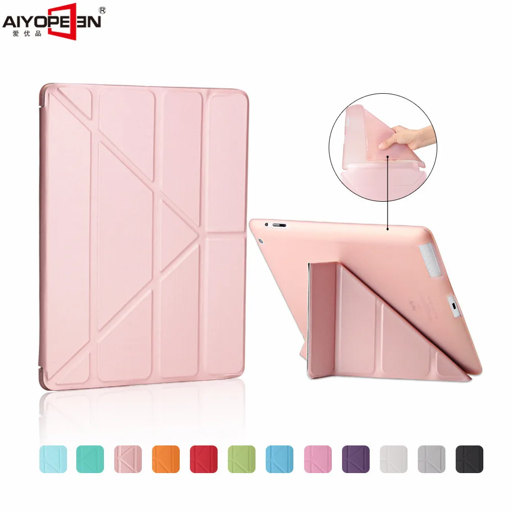 Чехол для iPad 2/3/4 A1460 чехол силиконовый мягкий задний флип-стенд с функцией автоматического сна/пробуждения из искусственной кожи смарт-чехол для iPad 3 4 2 Чехол - Цвет: rose gold