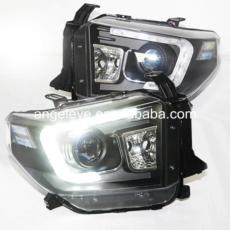 

2014-2015 year For Toyota Tundra LED Head Lamp Headlights Black Housing For original car with LED V2 SN