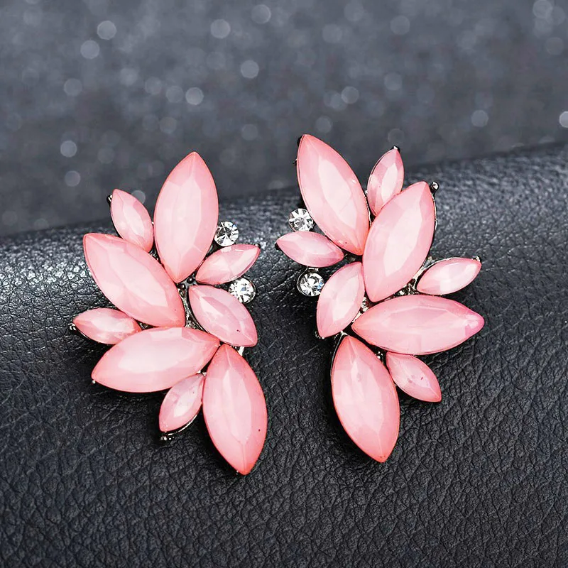 1 пара женские серьги-гвоздики в форме серьги хрустальные каплевидные цветок для