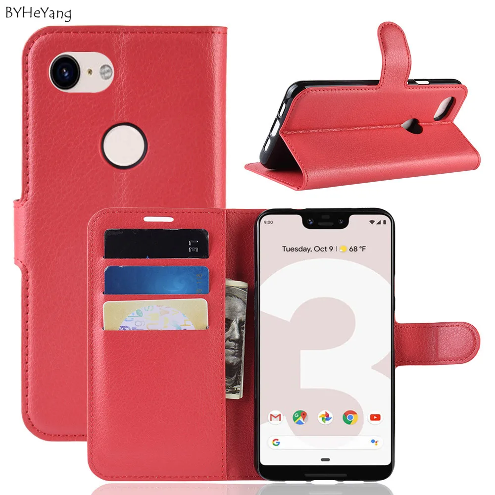 Case For Google Pixel 3 lite XL Flip Leather Wallet Card Holder Phone Coque Black Book Cover | Мобильные телефоны и