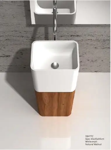 Corian умывальник на пьедестале для ванной комнаты отдельно стоящая матовая