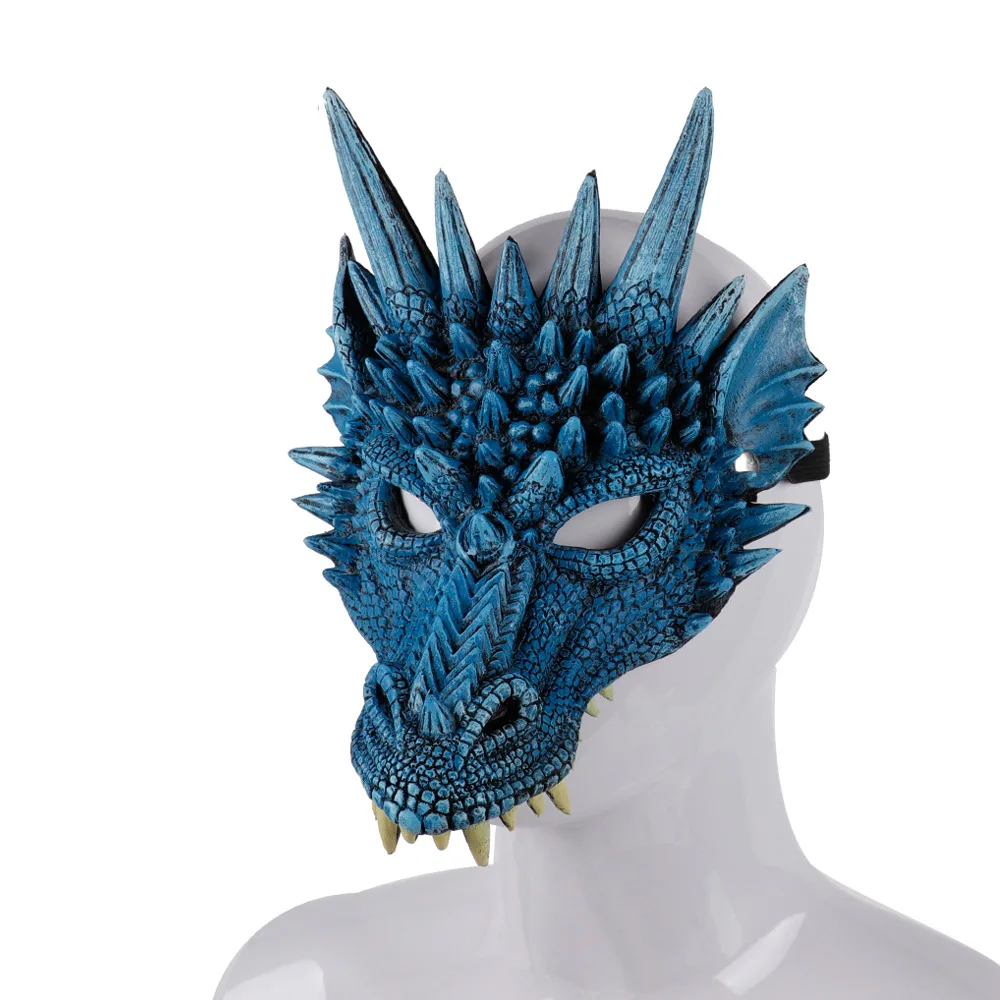 Mardi Gras PU вспененный 3D животное Лун китайский дракон костюмная Маска Косплей
