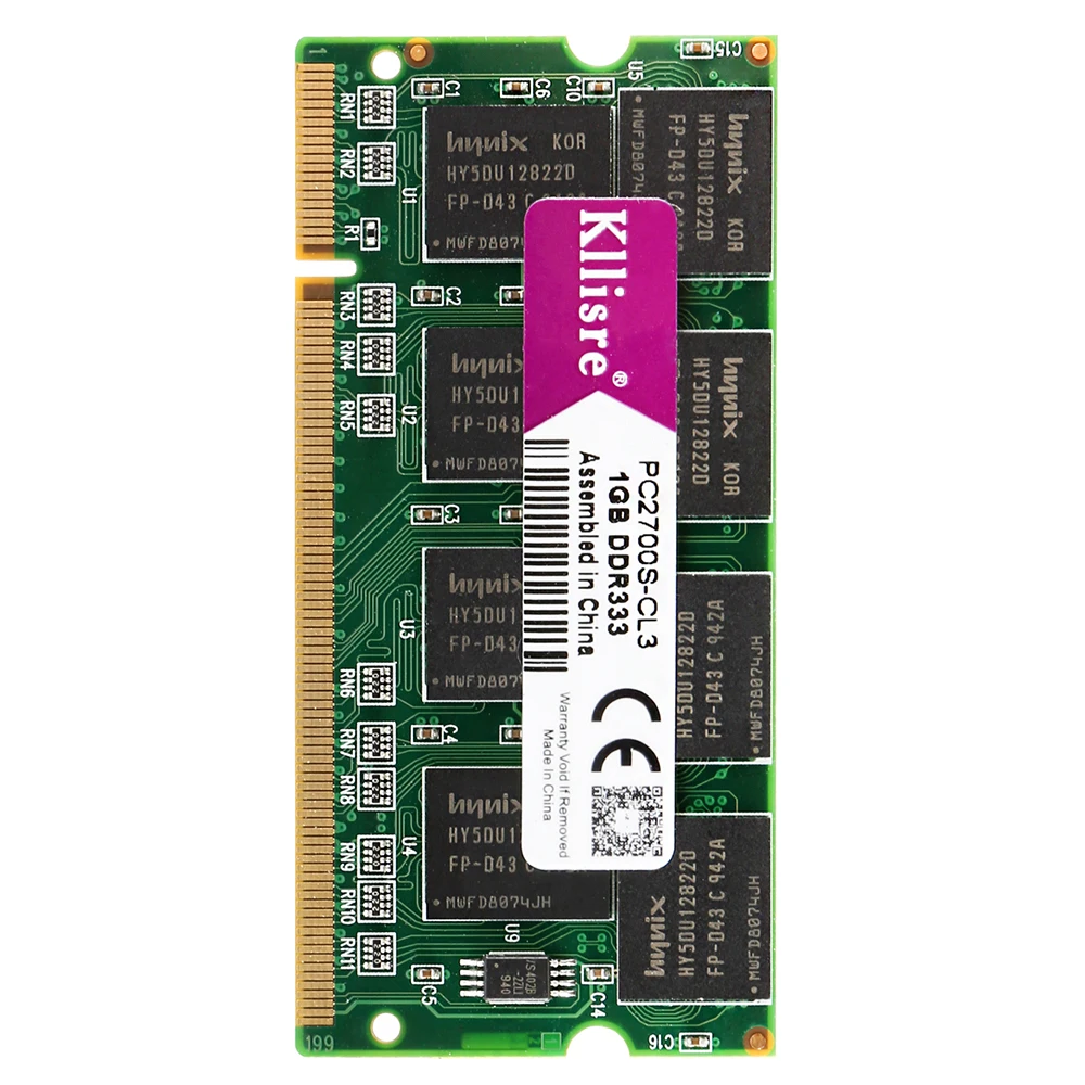 Kllisre DDR 1 ГБ ОЗУ PC2700 DDR333 200Pin Sodimm памяти ноутбука DDR1 | Компьютеры и офис