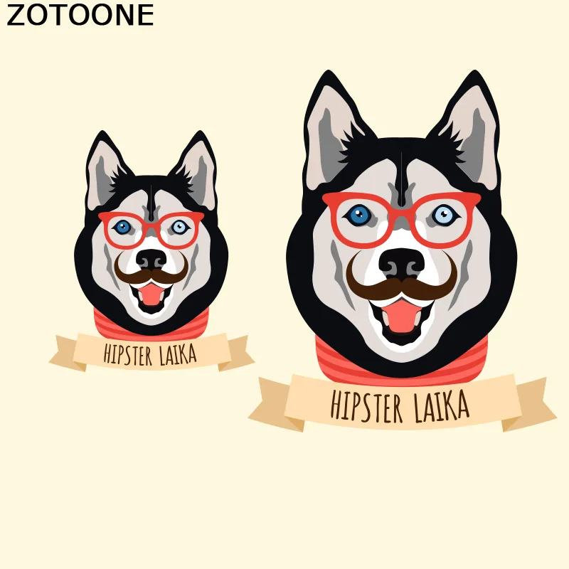 ZOTOONE милый мультяшный Хаски хипстер LAIKA собака патч Железный На переводной стикер