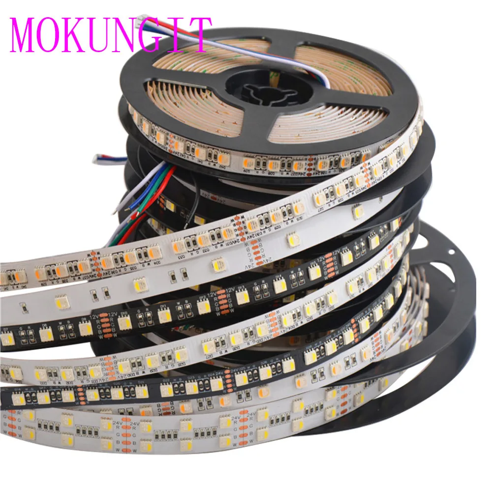 Высокое качество 5 м 4 в 1 RGBW Гибкая СВЕТОДИОДНАЯ лента SMD 5050 RGB + Холодный/теплый