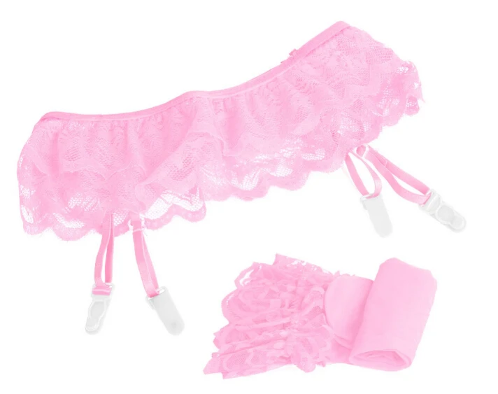 

Hot Womens Sexy Lace Top Thigh-Highs Stockings Socks + Lace Lingerie Garter Belt Suspender Q022-1