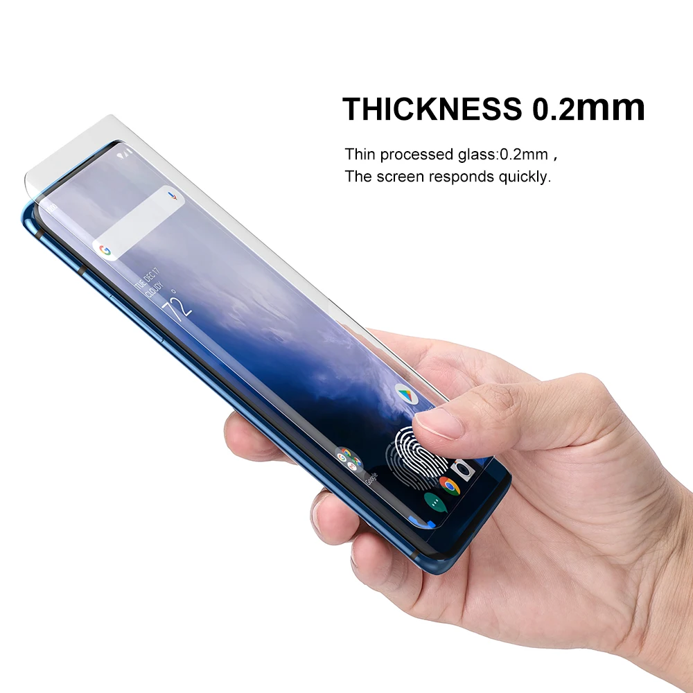 Для Oneplus 7 Pro защита экрана с отпечатком пальца разблокировка УФ-стекло плёнка
