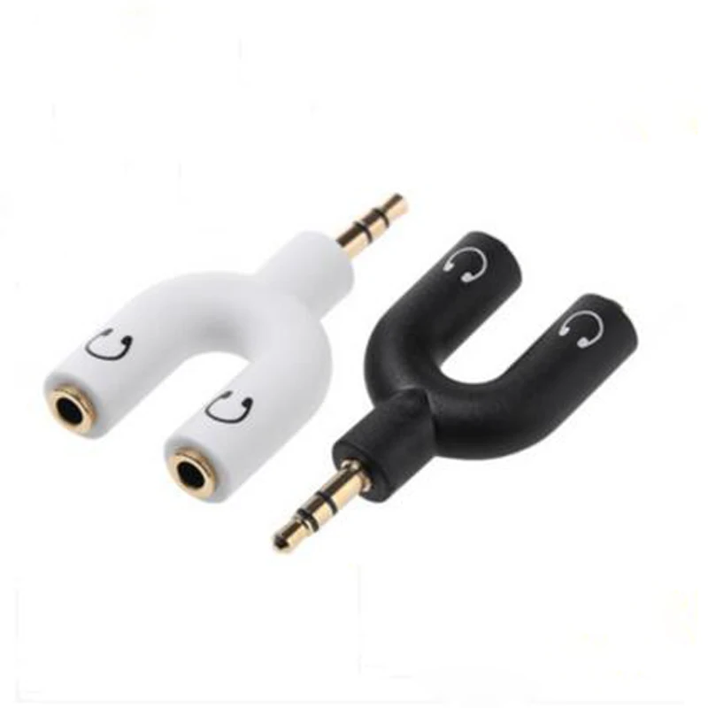 

2pcs 3.5mm Jack Headphone Splitter 1 Divided Into 2 Couples Share Connector Double One Turn Two Cable Jack 3.5mm Audio Adapter