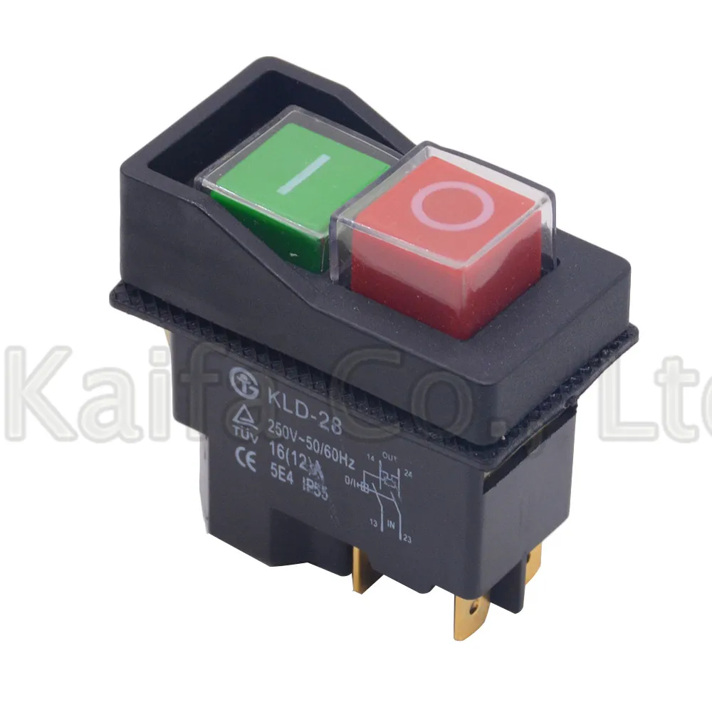 Водонепроницаемый IP55 кнопочный электромагнитный переключатель 4 Pin AC250V 16A Магнитный стартер Мощность выключатели безопасности при работе с электроинструментами для механического инструмента