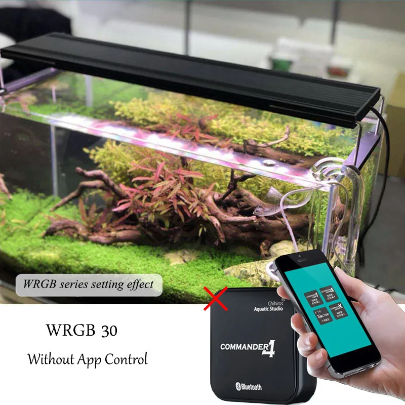 WRGB 30 US plug Chihiros серия WRGB светодиодный светильник для выращивания растений, имитирующий рассвет, закат, Bluetooth, умный контроль commander 4 - Цвет: WRGB 30 US plug