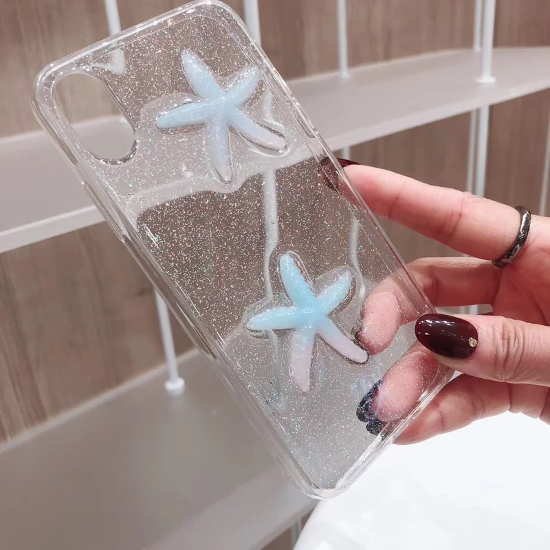 Эпоксидные блестки Starfish чехол для iPhone X 7 6 XS XR MAX 8 прозрачный мягкий из ТПУ 6S Plus |