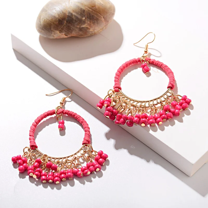 2019 богемные Boho красочные серьги с кисточками для женщин ручной работы этнические