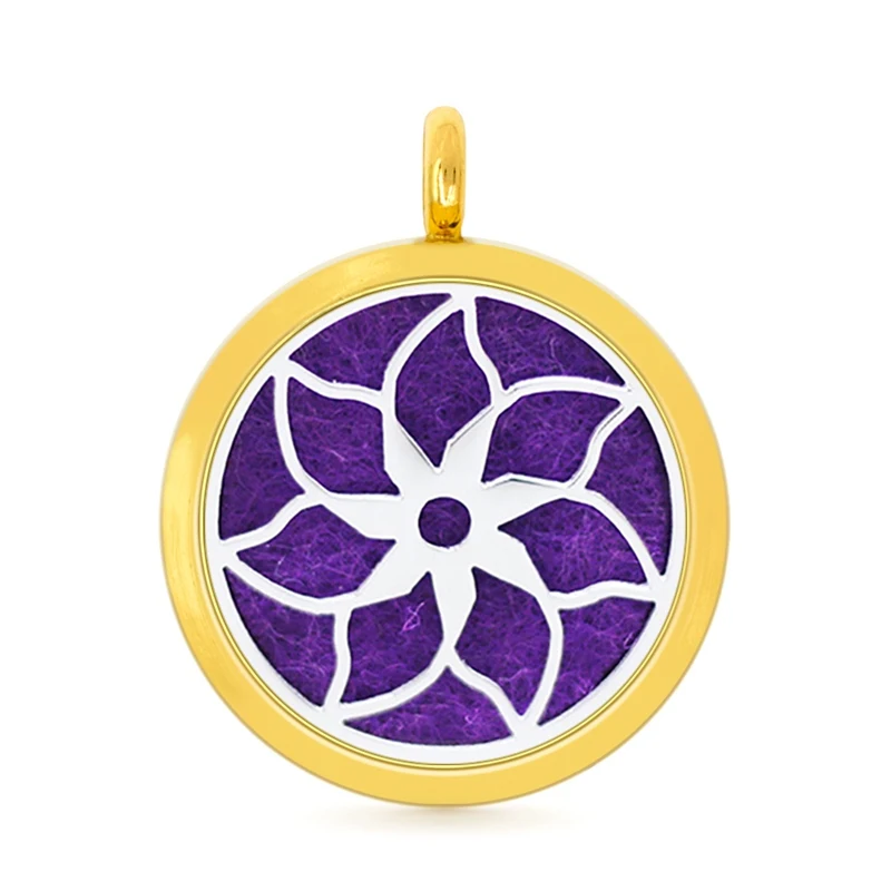 30mm Hollow Gold Lotus Flower Aromatherapy Essential Oil Perfume Diffuser Locket Pendant with 6pcs PadS Fit Necklace key Chains | Украшения