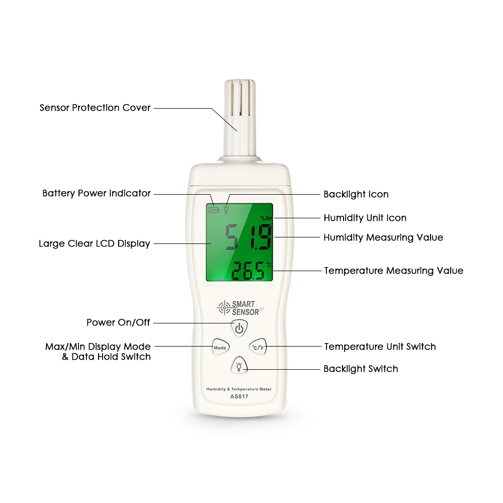 4 цифры ЖК термометр гигрометр Измеритель влажности и температуры портативная