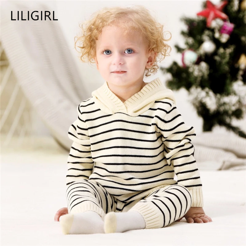 LILIGIRL/зимняя одежда для маленьких девочек Новинка 2018 года вязаные спортивные