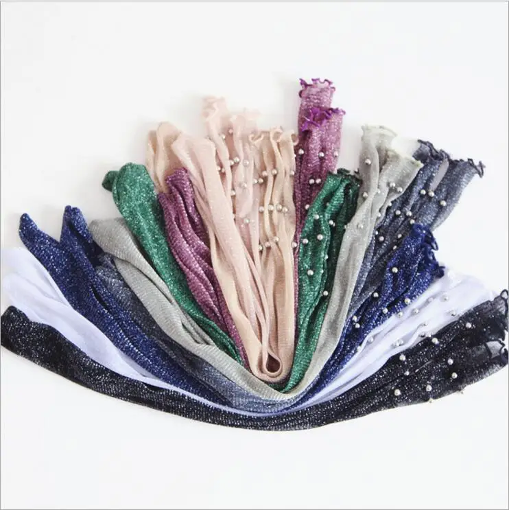 Блестящие сетчатые женские носки с серебряными бусинами модные короткие