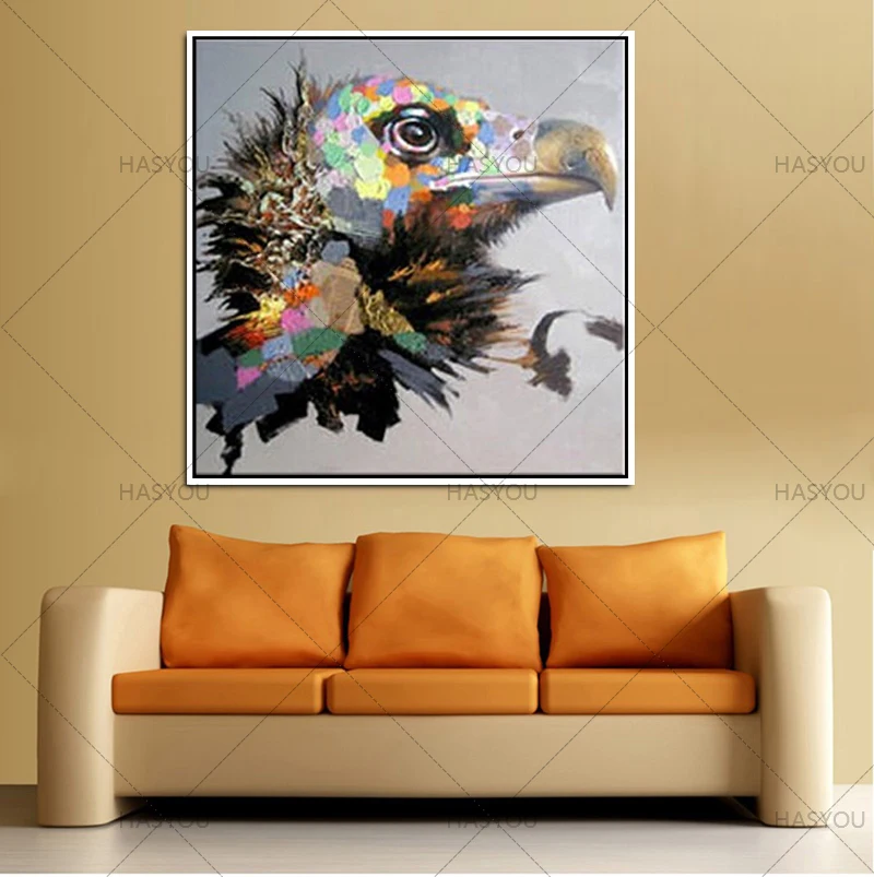 Ручная роспись современная абстрактная мультяшная животная картина маслом на