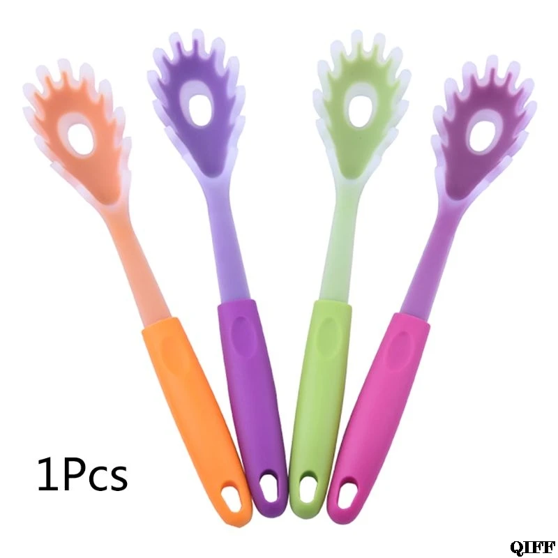 Practical Silicone Plastic Handle Spaghetti Pasta Noodle Spoon Scoop Colander Kitchen Cooking Gadget Tools Jun12