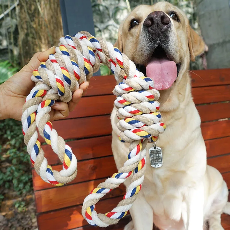 Pet toys bite-resistant knot interactive grinding stick large dog chewing gum golden retriever dog tooth cleaning toys - Цвет: Mixed