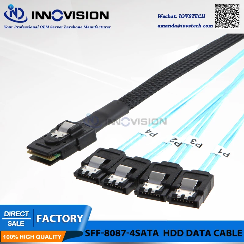 Высококачественный Mini SAS 36pin SFF 8087 хост к 4 SATA 7 контактному кабелю передачи данных