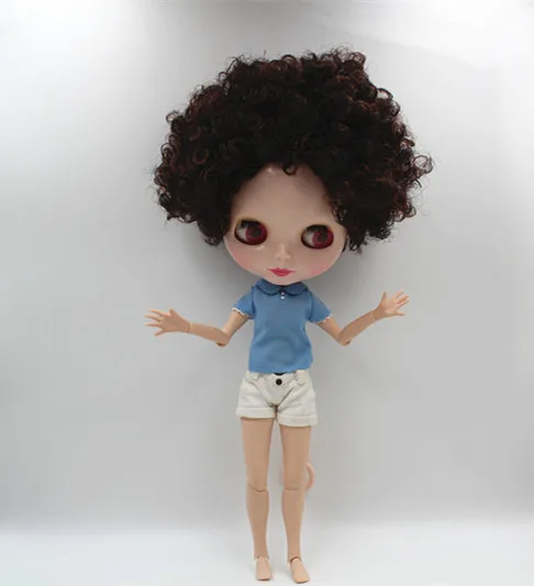 Кукла Blygirl Blyth темно-коричневая с короткими волосами Обнаженная кукла 30 см