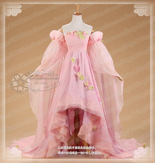 

Anime! Miracle Nikki Girl of Spring Nikki Snow and Ice Ball Dress Pink Lolita Sweety Uniform Cosplay Costume Free Shipping