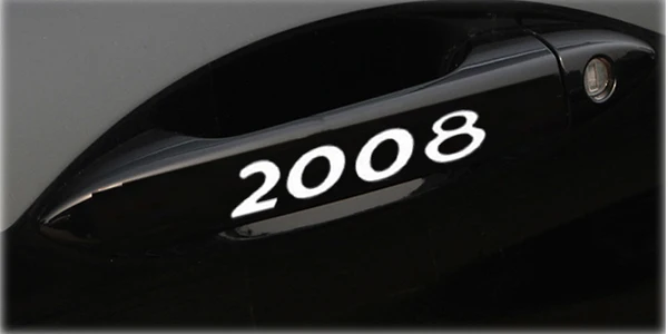 white 2008 4 шт./лот автомобиля Наклейка для дверной ручки для peugeot 106 108 206 208 308 508 2008 3008 автомобильные аксессуары - Название цвета: white 2008