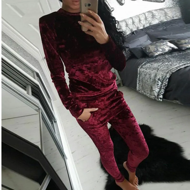 Tyattire 2018 спортивные костюмы для женщин бархат наборы ухода за кожей костюм