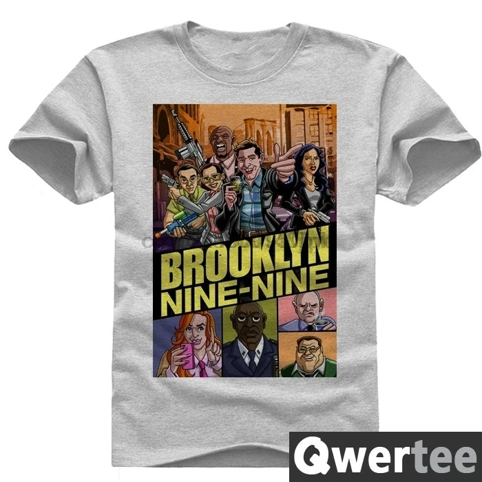 Новое поступление мужская мода ТВ Футболка короткий рукав Топ Бруклин девять |