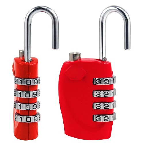 KSOL Red 4 Dial TSA комбинированный навесной замок resetable Lock для чемоданов путешествий и