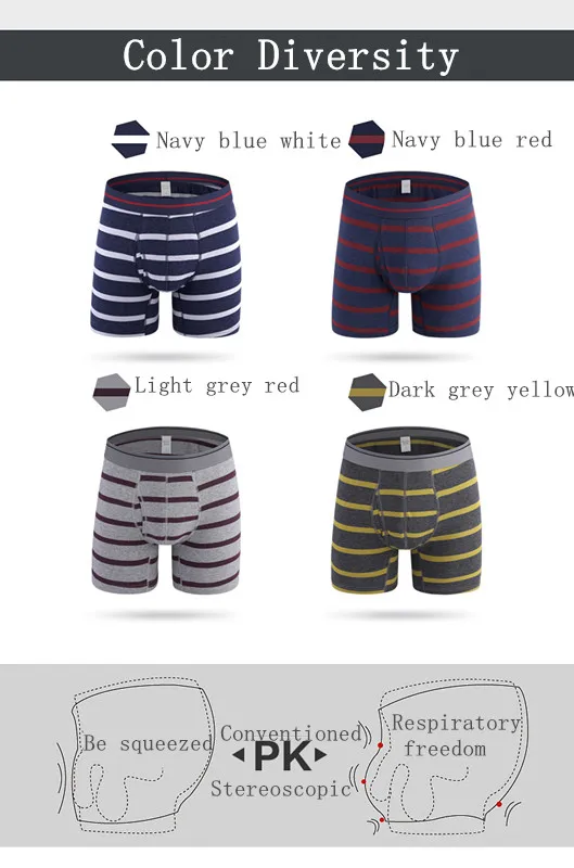 

Mens long leg Underwear Boxers men cotton Pour Homme Breathable Male Sexy Boxer Shorts Brand Men's Underpants