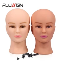 rubber female mannequin head and clamp for wigs professional cosmetology bald mannequin head for making wigs with stand 19 21