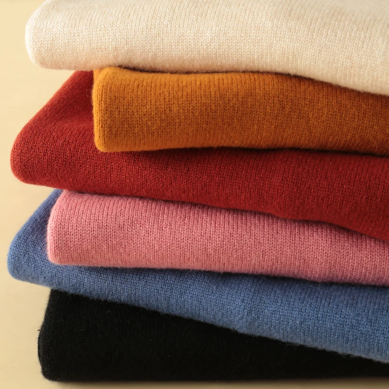 2019 New Thick High Quality Warm Female Women Cashmere Wool Sweater Pullovers Long Sleeve Half-high Collar Curling Solid Wild | Женская