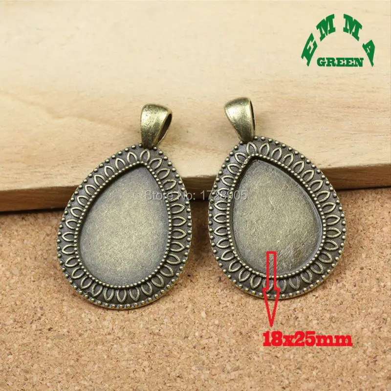 КАПЕЛЬНАЯ основа Безель пустые ювелирные изделия кабошон 10 шт. антикварная капля