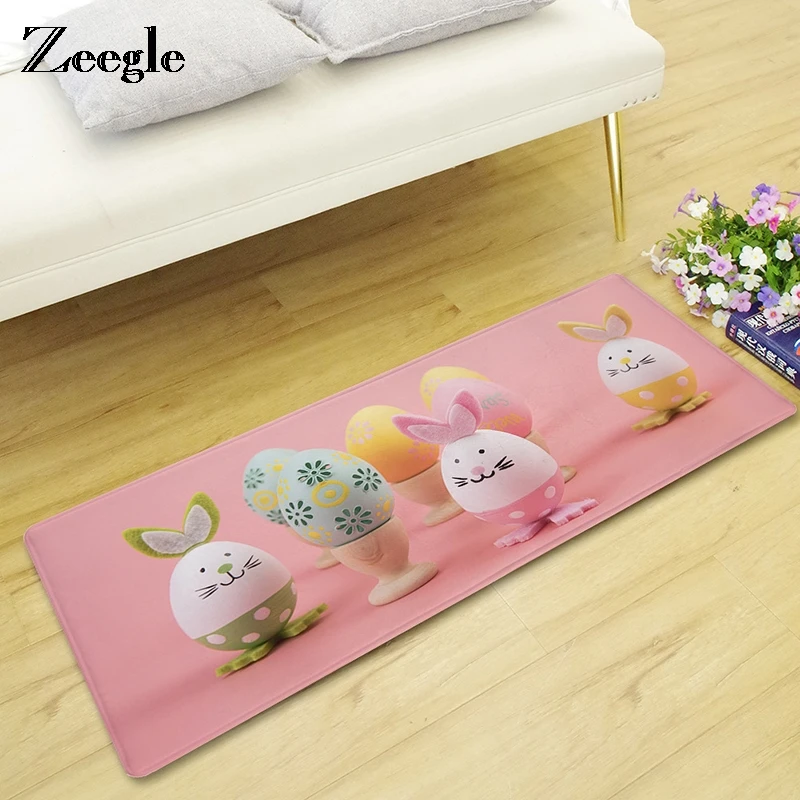 

Zeegle Easter Egg Floor Mat Carpet For Living Room Non-slip Bathroom Bath Mat Door Mat Kid Bedroom Beside Mat