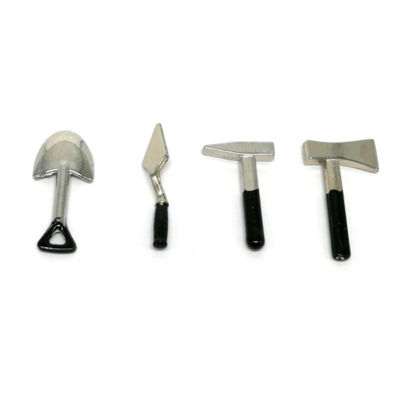 4pcs/set 1:12 Dollhouse Miniature Kids Hand Tool Toys Mini Axe Shovel Hammer Furniture DIY Builders Doll Accessories | Игрушки и хобби