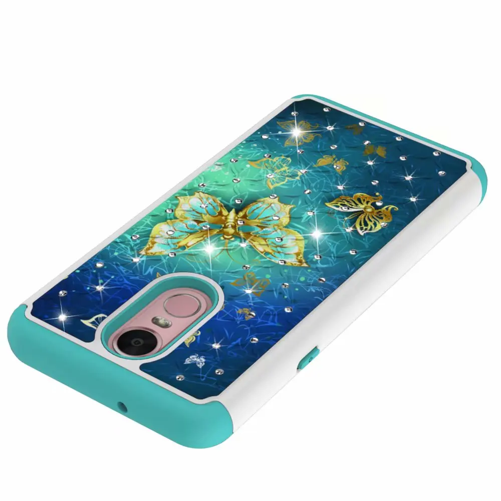 Luxury 2-in-1 Diamond Cover for LG Aristo 2 Plus Tribute Dynasty K8 2018 Hybrid Heavy Duty Armor Bling Glitter Phone Cases |