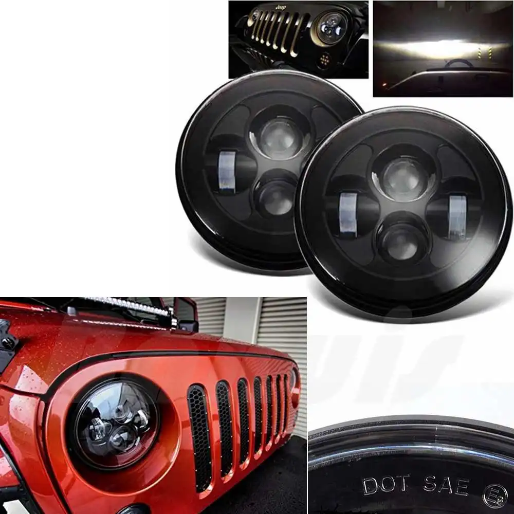 Комплект из 2 круглых светодиодных фар 7 дюймов H4 H13 для Jeep Wrangler JK TJ LJ Hummer H1|headlight