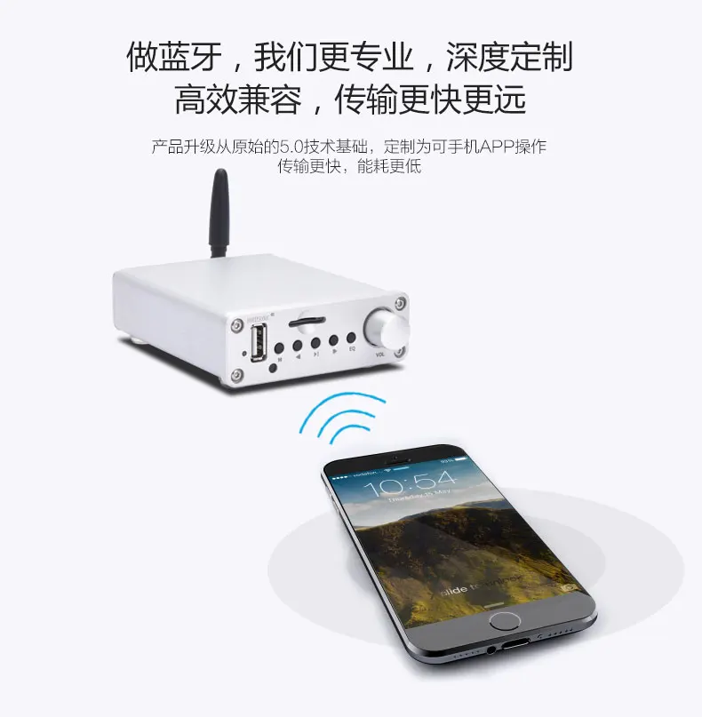 TPA3116 2,0 Класс D Мини цифровой усилитель мощности с bluetooth 5,0 smart APP U диск SD карта fm-радио Максимальная выходная мощность 50 Вт* 2