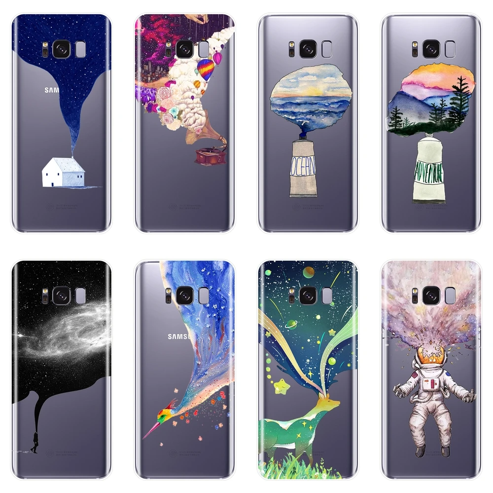 Чехол накладка для Samsung Galaxy Note 9 8 5 4 мягкий силиконовый чехол S5 S6 S7 Edge S8 S9