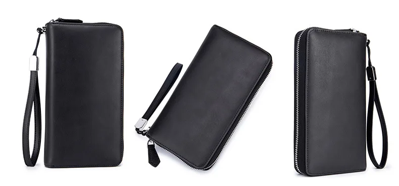 SOUTH GOOSE Fashion Leather Wallets Men RFID Anti Theft Business Long Clutch Wallets Women Large Capacity Travel Passport Purse