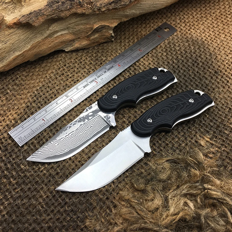 2 варианта! Дамаск шеи Ножи G10 Ручка спасения выживания карманный инструментов