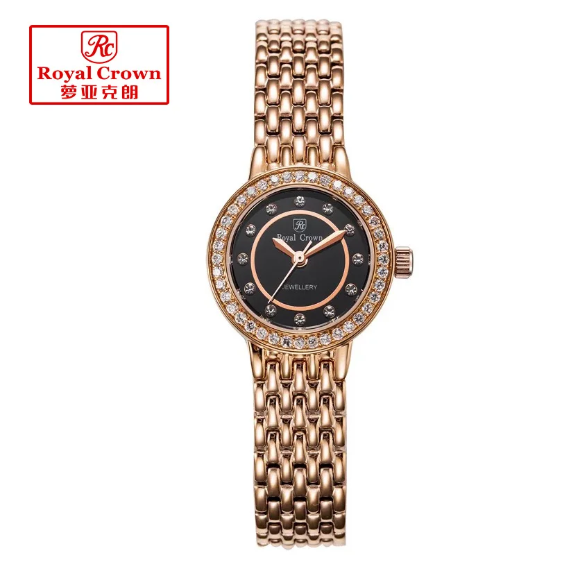 

Lady Women's Watch Fine Fashion Mother of Pearl Jewelry Hours Stainless Steel Bracelet Rhinestone Girl's Gift Royal Crown Box